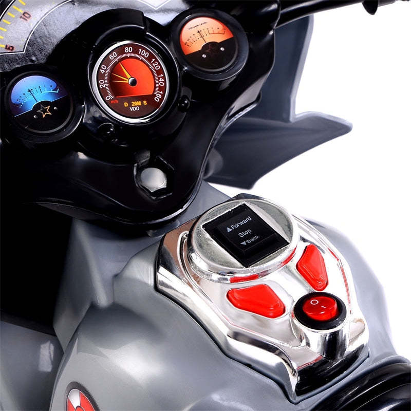 6V Kids Ride-On Motorcycle, Battery Powered 3-Wheel Motorcycle with LED Headlights, Music, Storage Trunk, Electric Motorcycle Toy for Boys/Girls