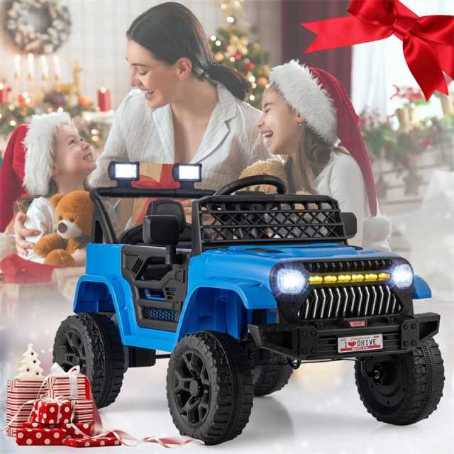 12V Kids Ride-On Truck, Electric Vehicle with Remote Control, Music & LED Lights, Battery Powered Toddler Ride-On Car for Boys & Girls 3+