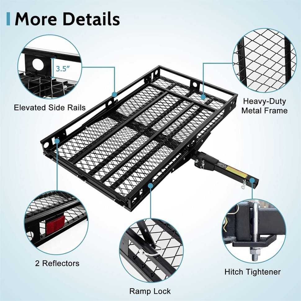 500LBS Hitch Cargo Carrier with Folding Ramp & Tie-Downs, Heavy Duty Mobility Scooter & Wheelchair Carrier for Car, Truck, SUV, RV