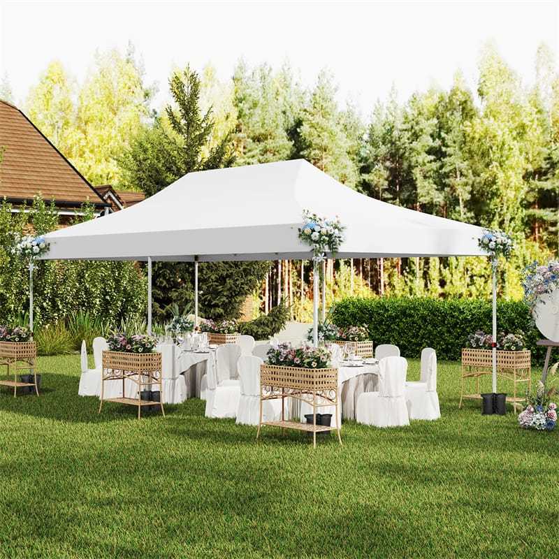 10 x 20FT Pop up Canopy with 6 Removable Sidewalls, Windows & Carry Bag, UPF50+ Instant Setup Canopy Tent for Party, Wedding, Backyard, Beach