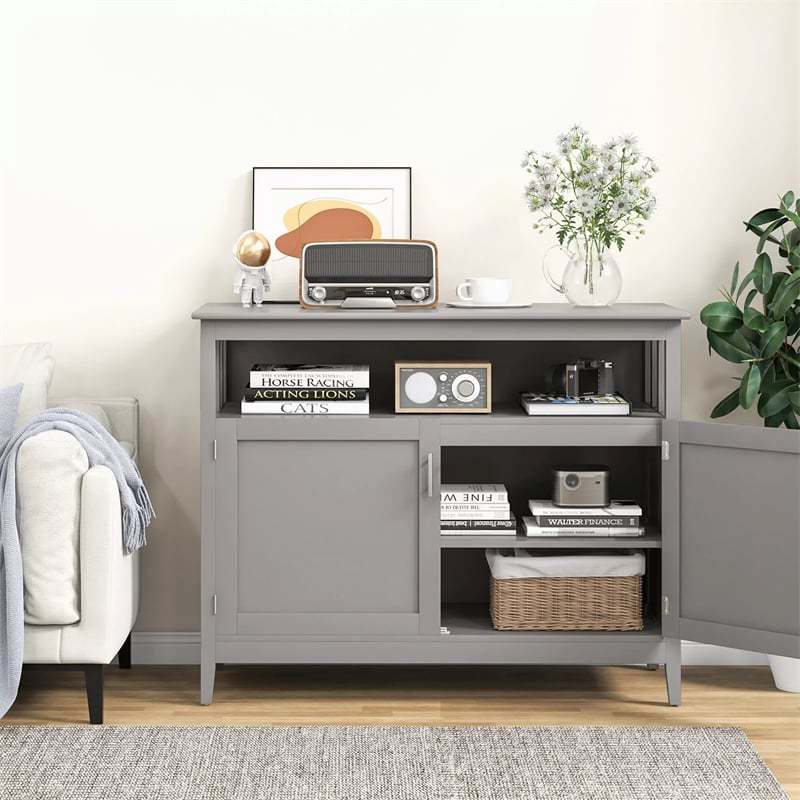 Modern Buffet Cabinet, Freestanding Wood Kitchen Sideboard with Storage, Adjustable Shelf, 2 Doors, Dining Console Table for Living Room Hallway