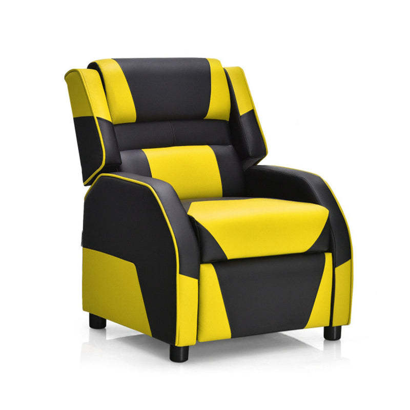 Kids Recliner Chair, Adjustable Gaming Recliner with Footrest, Headrest & Lumbar Support, Ergonomic PU Leather Lounge Sofa for Boys & Girls