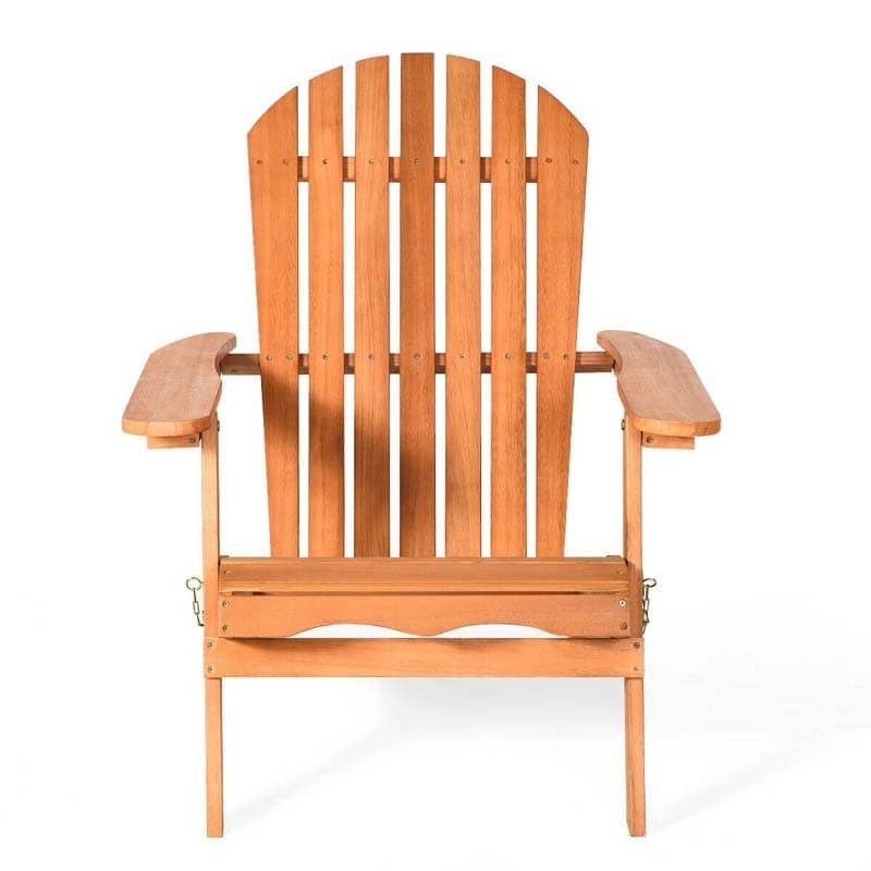 Eucalyptus Wood Folding Adirondack Chair, Weather Resistant Outdoor Adirondack Lounge Chair 400lbs Capacity for Patio, Deck, Backyard