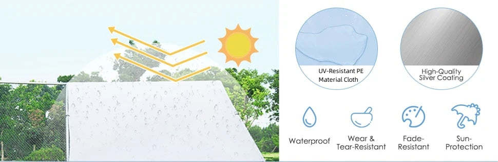 26ft Large Metal Chicken Coop Hen Run House Walk-in Poultry Cage Rabbit Hutch with Waterproof Cover for Backyard Farm