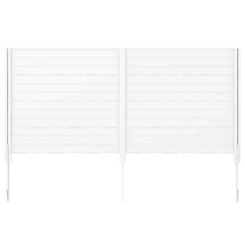Air Conditioner Fence 2 Panels, 48"W x 46"H Outdoor HDPE Privacy Screen with 5 Ground Stakes, Freestanding Fence for Pool Pump & Trash Cans