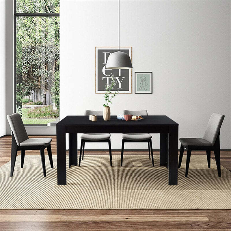 63" Rectangular Dining Table for 4-6 People, Farmhouse Wood Kitchen Table with Heavy Duty Legs, 330LBS Capacity for Living Room, Home Office