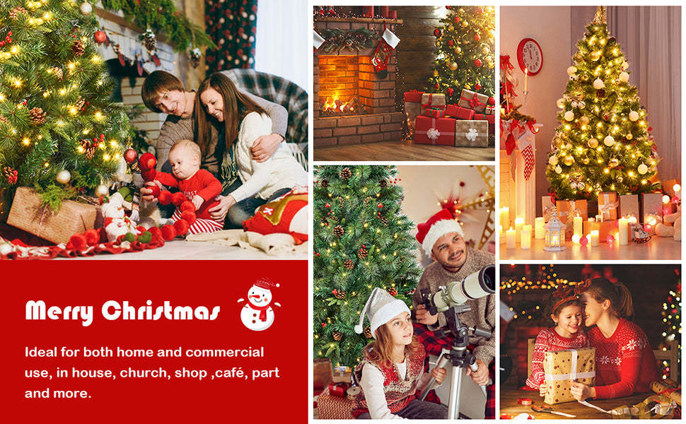 5FT Pre-lit Artificial Hinged Christmas Tree with 150 LED Lights Metal Stand