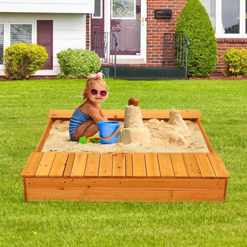 Kids Outdoor Playset Backyard Cedar Sandbox