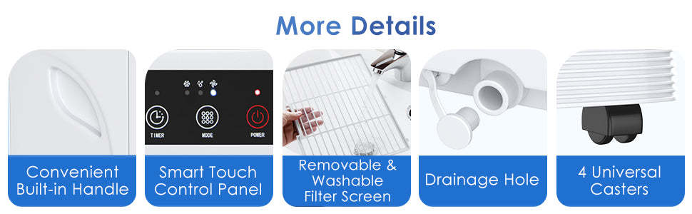 8000 BTU Portable Air Conditioner 3-in-1 Air Cooler with Fan & Dehumidifier Mode Remote Control