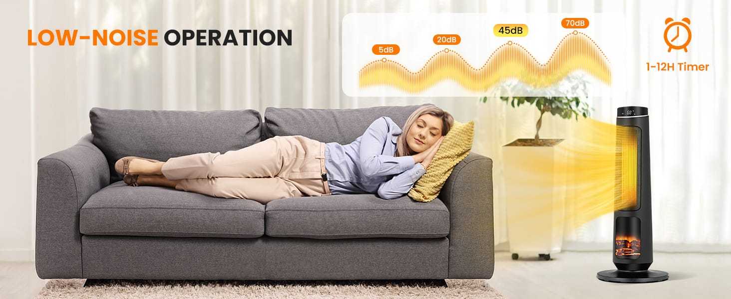 1500W Electric Space Heater, 30" PTC Ceramic Tower Heater with 3D Flame, Remote Control & 80° Oscillating for Large Rooms, Living Room, Bedroom