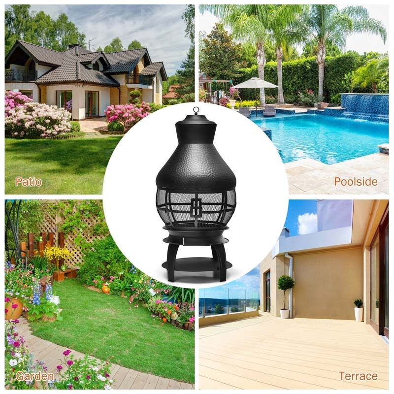 Outdoor Patio Wood Burning Chimenea Fireplace