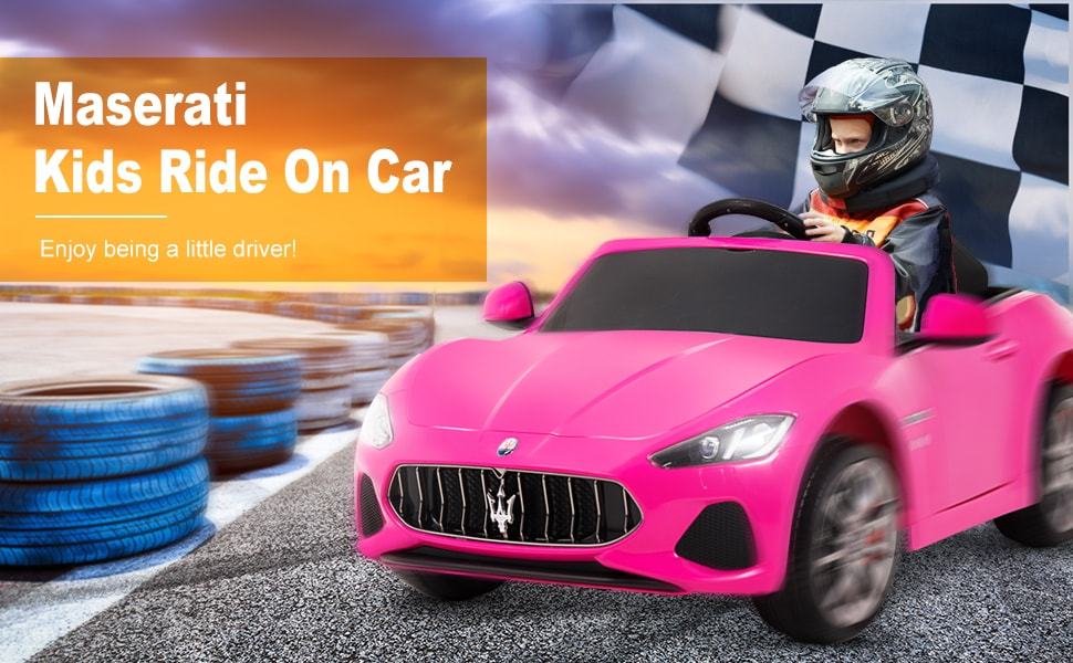 Licensed Maserati GranCabrio 12V Kids Electric Ride On Car W/ Parental Remote and Lights