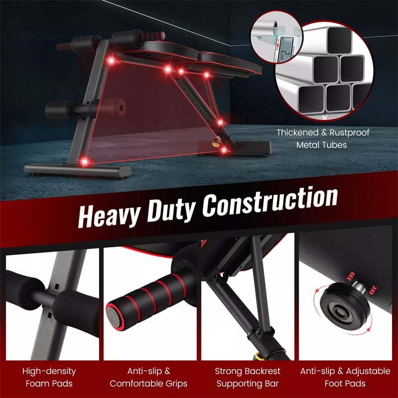 Adjustable Weight Bench, Heavy Duty Bench Press for Full Body Strength Training, Multipurpose Incline/Decline/Flat Workout Bench for Home Gym