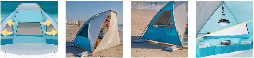 UPF 50+ Easy Pop Up Beach Tent Portable Sun Shelter for 3-4 Person