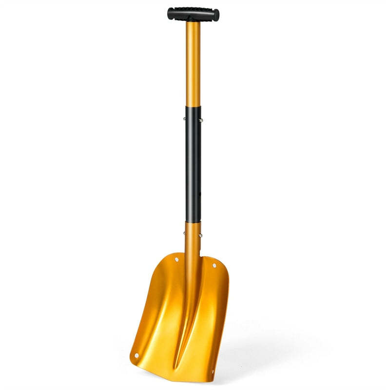 Folding Aluminum Snow Shovel Adjustable Emergency Snow Shovel with Anti-Skid Handle & Large Blade