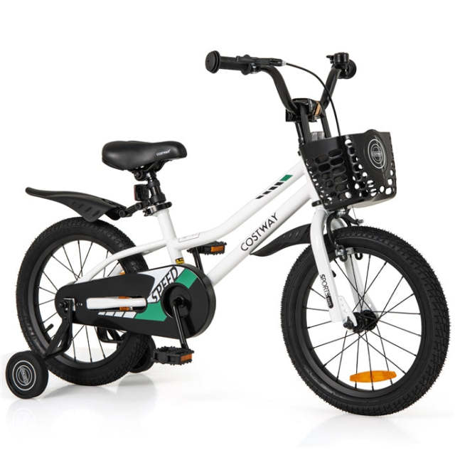HONEY JOY Kids Bike, 14 16 18 Inch Boys Girls Bike for 3-8 Years w/Training Wheels