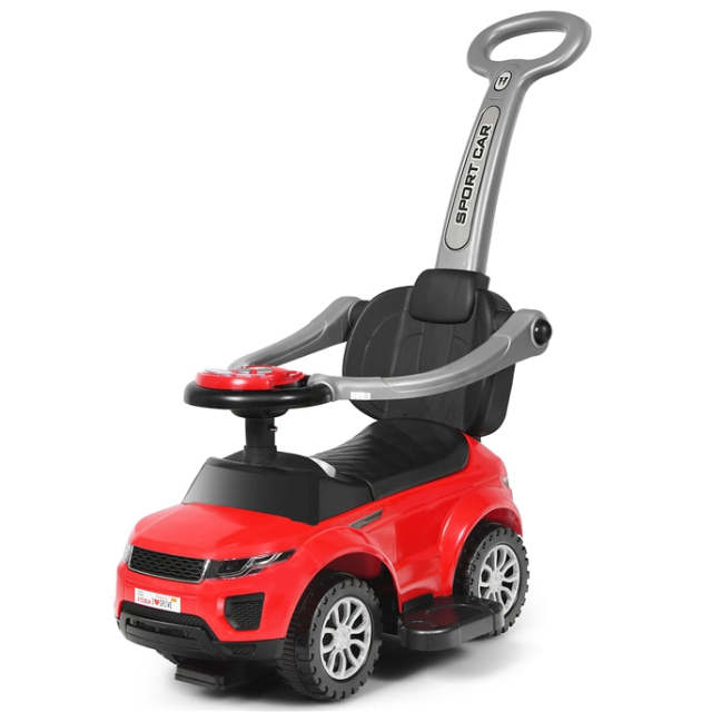 3 in 1 Kids Ride On Push Car, Stroller Sliding Walking Car with Horn, Music, Light, Under Seat Storage, Push Handle