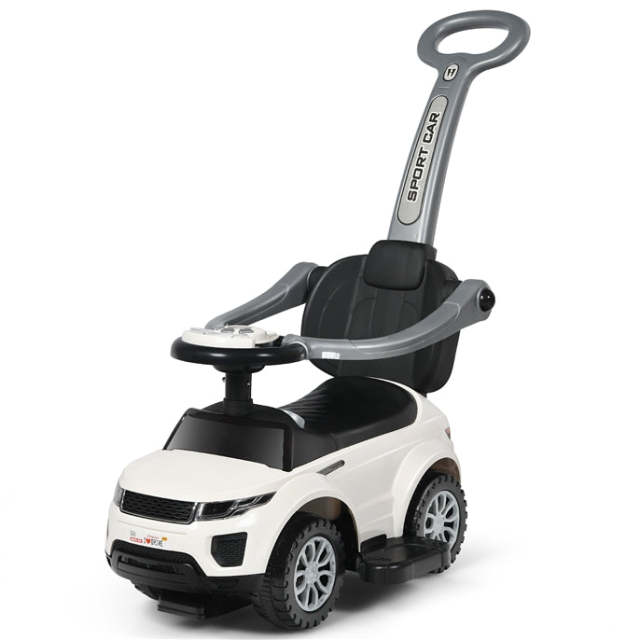 3 in 1 Kids Ride On Push Car, Stroller Sliding Walking Car with Horn, Music, Light, Under Seat Storage, Push Handle