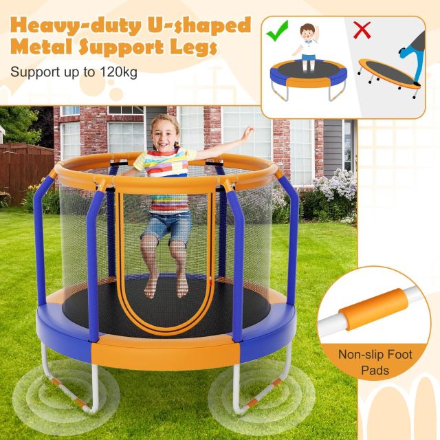 48" Kids Trampoline, Recreational Trampoline w/Safety Space Design, Mini Toddler Trampoline