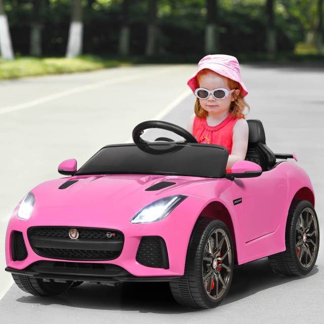 Ride on Car, 12V Licensed Jaguar F-Type SVR Battery Powered Ride on Toy w/Remote Control, Front/Rear Lights