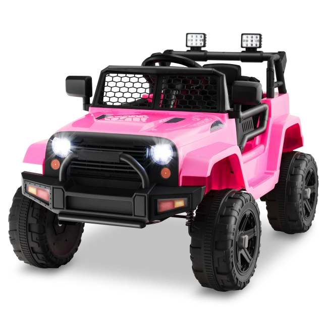 Bountech 12V Kids Ride on Car Jeep, Remote Control Battery Powered Electric Car with Spring Suspension