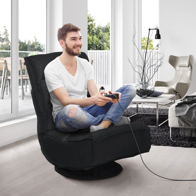 KOMFOTT 360 Degree Swivel Gaming Chair, 6 Position Adjustable Folding Floor Chair