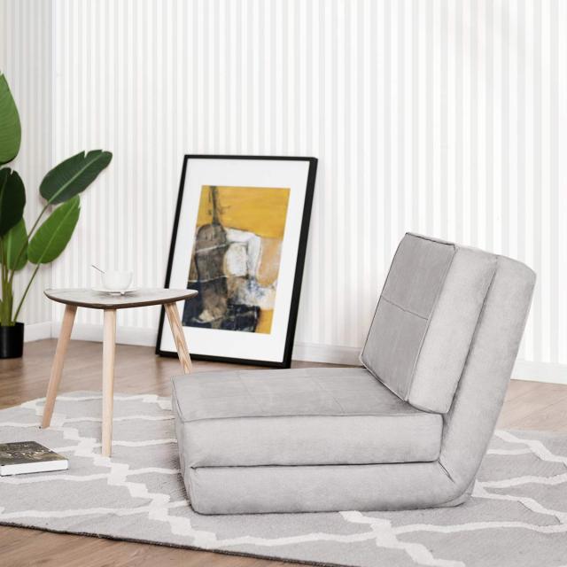 KOMFOTT 5-Position Adjustable Convertible Flip Chair, Sleeper Dorm Game Bed Couch Lounger Sofa Chair Mattress