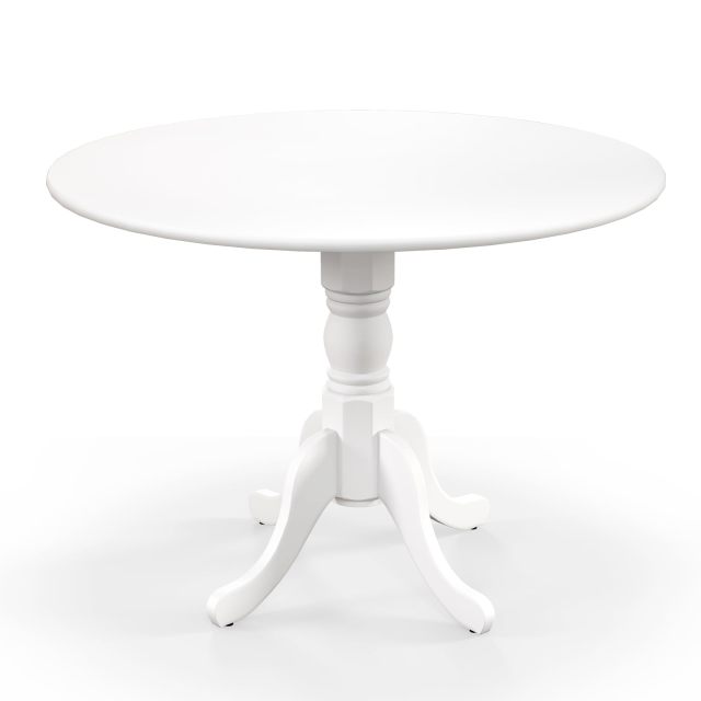 KOMFOTT Wood Round Dining Table for 4 People with Round Tabletop & Curved Trestle Legs