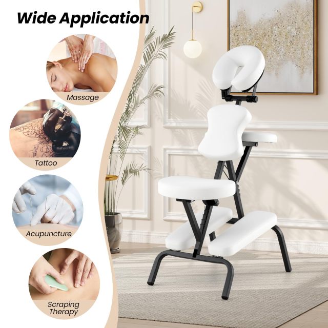 KOMFOTT Portable Light Weight Massage Chair, Travel Massage Tattoo Spa Chair w/Carrying Bag