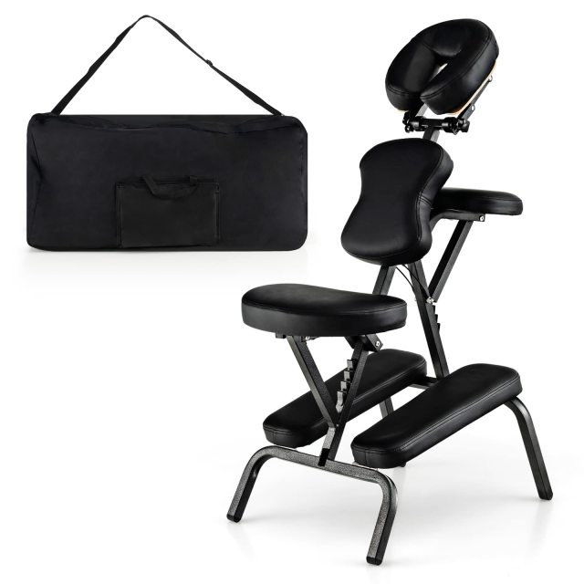 KOMFOTT Portable Light Weight Massage Chair, Travel Massage Tattoo Spa Chair w/Carrying Bag