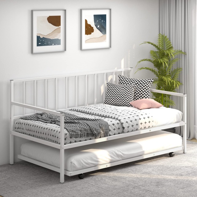 KOMFOTT Metal Twin Size Daybed with Trundle