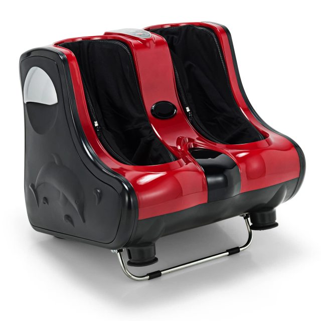 KOMFOTT Foot and Calf Massager with Heat, Shiatsu Foot Massager Machine with Vibration, Deep Kneading, 3-Level Intensity Modes