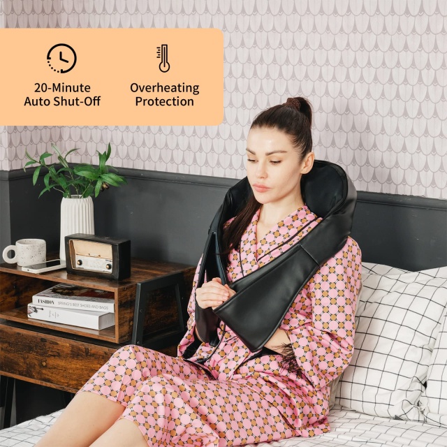 KOMFOTT Shiatsu Neck Back and Shoulder Massager w/Heat, Deep Tissue 3D Kneading Massage Pillow