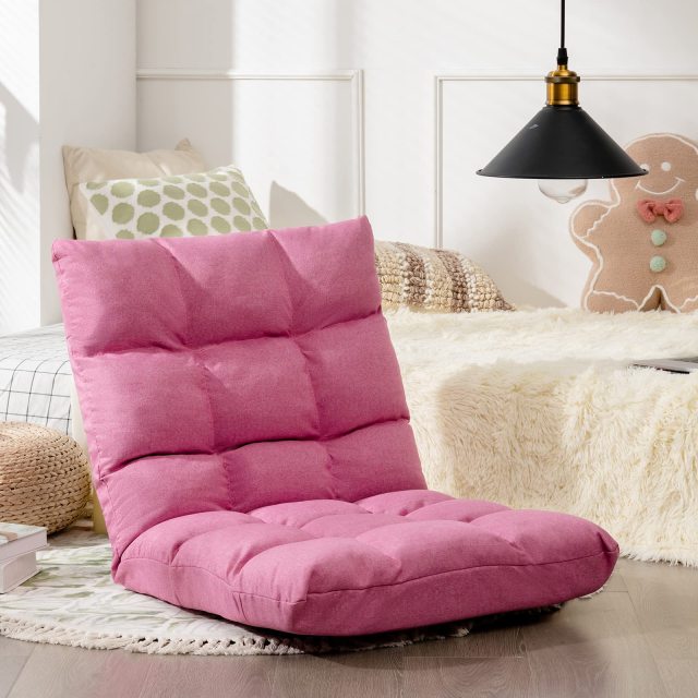 KOMFOTT Folding Gaming Floor Chair,Adjustable 14-Position Floor Sofa with Back Support