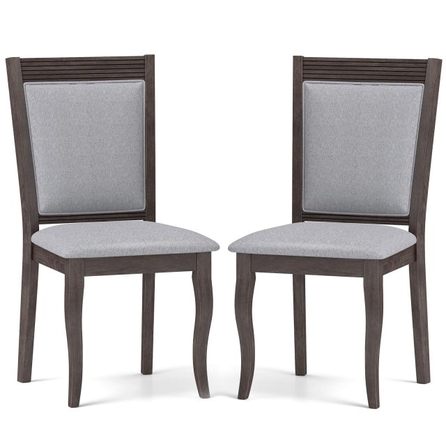 KOMFOTT Wood Dining Chairs Set of 2/4, Farmhouse Upholstered Kitchen Chairs w/Rubber Wood Frame, Padded Seat, High Backrest
