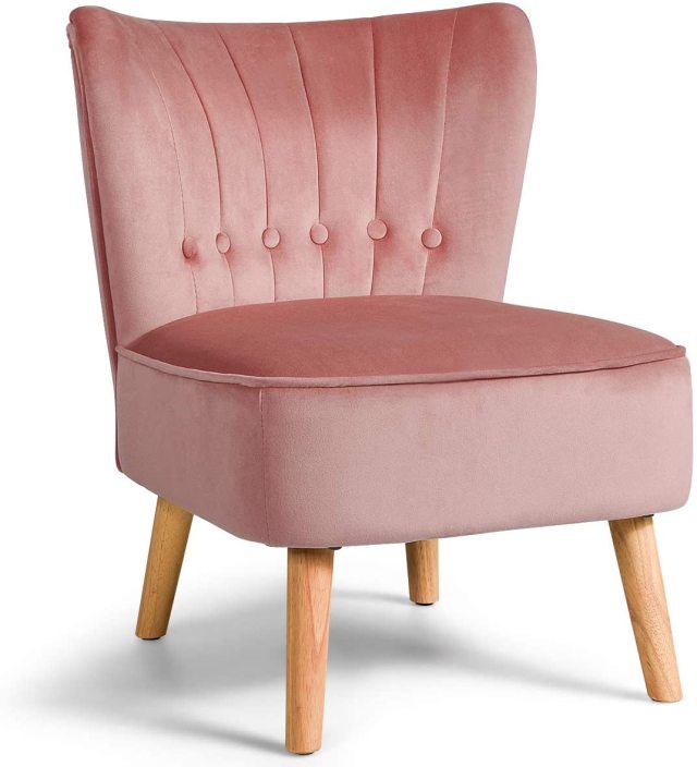 KOMFOTT Modern Velvet Accent Chair | Small Upholstered Leisure Sofa Chair