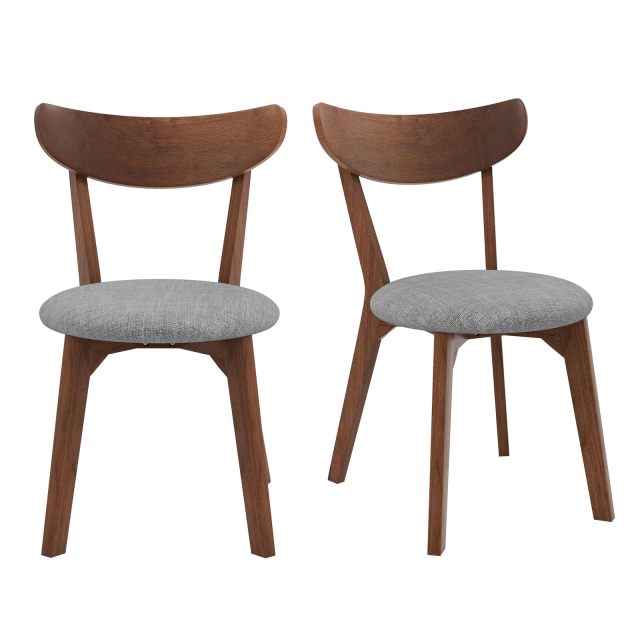 KOMFOTT Dining Chairs Set of 2/4, Mid-Century Modern Kitchen & Dining Chairs with Curved Back and Cushioned Seat