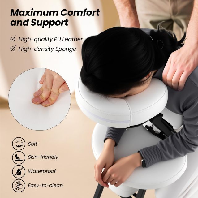 KOMFOTT Portable Light Weight Massage Chair, Travel Massage Tattoo Spa Chair w/Carrying Bag