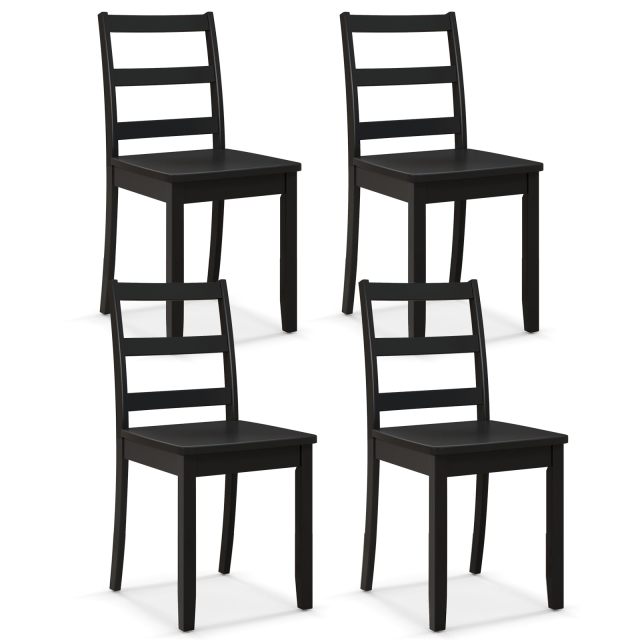 KOMFOTT Wood Dining Chairs Set of 2/4 with Solid Rubber Wood Legs, Non-Slip Foot Pads