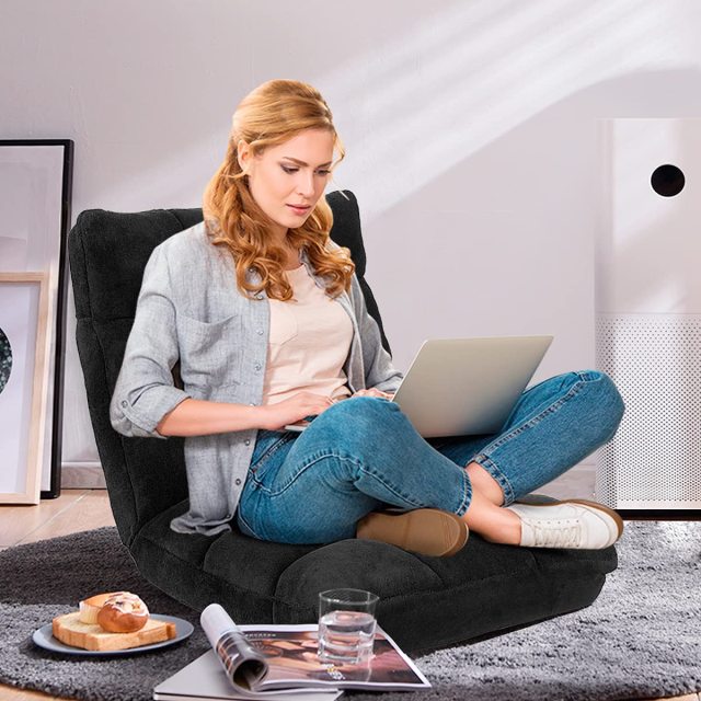 KOMFOTT Floor Chairs for Adults - Floor Gaming Chair with Back Support, 14 Adjustable Position