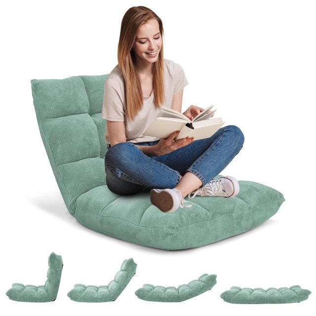 KOMFOTT Floor Chairs for Adults - Floor Gaming Chair with Back Support, 14 Adjustable Position