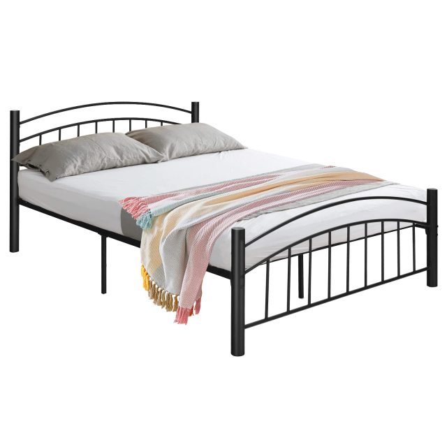 KOMFOTT Metal Bed Frame with Headboard and Footboard