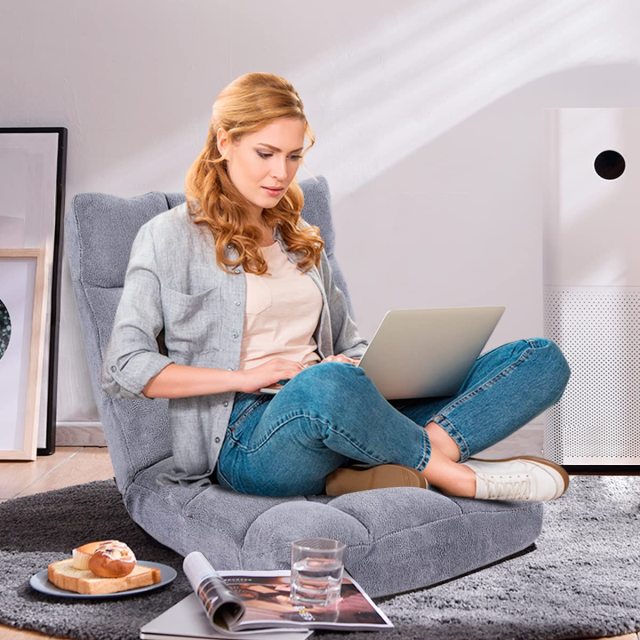 KOMFOTT Floor Chairs for Adults - Floor Gaming Chair with Back Support, 14 Adjustable Position