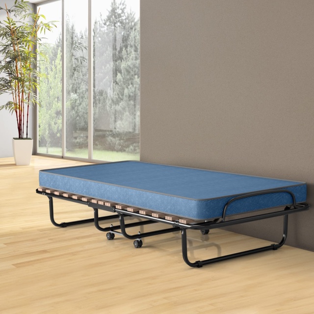 KOMFOTT Folding Bed with Mattress for Adults, Rollaway Guest Beds w/Memory Foam Mattress & Metal Frame