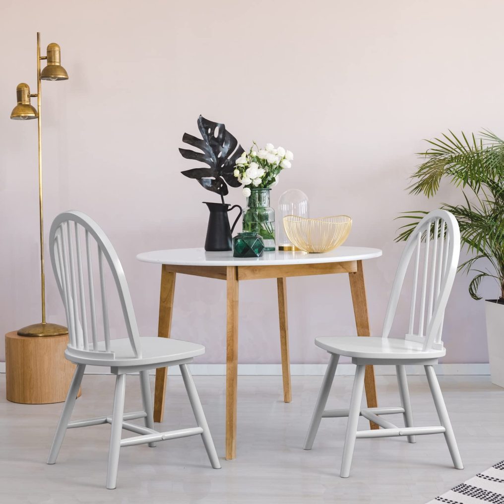 KOMFOTT Set of 2/4 Windsor Chairs, Kitchen Dining Chairs with Backrest