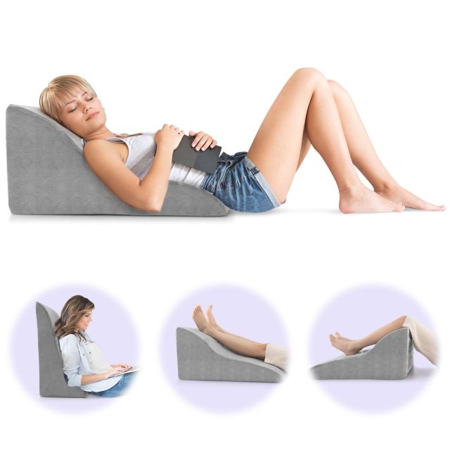 KOMFOTT Contoured Bed Wedge Support Pillow, Ergonomic Triangle Pillow