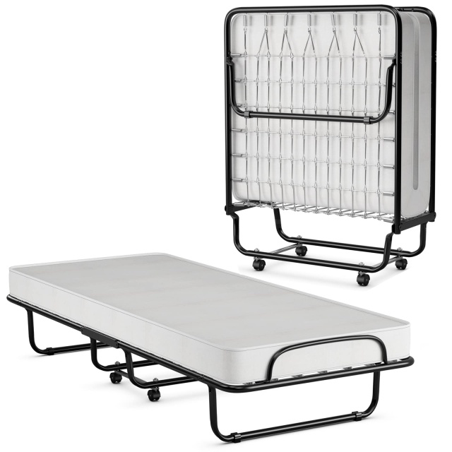 KOMFOTT Portable Rollaway Bed with 4" Memory Foam Mattress for Adults and Guests