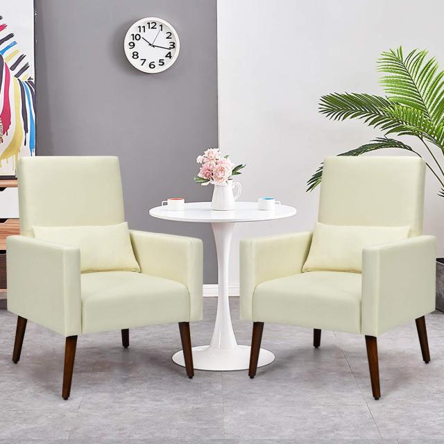 KOMFOTT Upholstered Rocking Chair, Modern High Back Armchair, Comfortable Rocker with Fabric Padded Seat, Waist Pillow