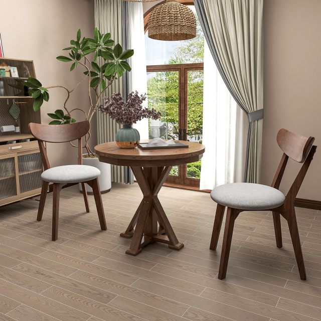 KOMFOTT Dining Chairs Set of 2/4, Mid-Century Modern Kitchen & Dining Chairs with Curved Back and Cushioned Seat