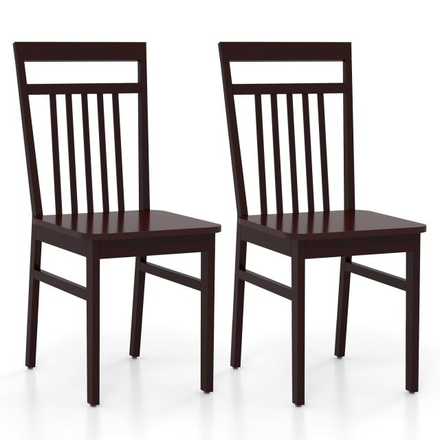 KOMFOTT Wood Dining Chairs Set of 2/4, Kitchen Chairs with Solid Wood Frame